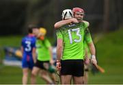 8 February 2020; Jerry Kelly, right, and Chris Nolan of IT Carlow celebrate following the Fitzgibbon Cup Semi-Final match between Mary Immaculate College Limerick and IT Carlow at Dublin City University Sportsgrounds. Photo by Sam Barnes/Sportsfile