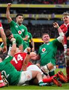 8 February 2020; Ireland players, including Tadhg Furlong and Conor Murray, celebrate their side's third try during the Guinness Six Nations Rugby Championship match between Ireland and Wales at Aviva Stadium in Dublin. Photo by Brendan Moran/Sportsfile