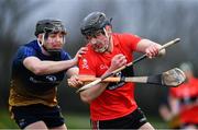 8 February 2020; Paddy O’Loughlin of UCC in action against Donal Burke of DCU Dóchas Éireann during the Fitzgibbon Cup Semi-Final match between DCU Dóchas Éireann and UCC at Dublin City University Sportsgrounds. Photo by Sam Barnes/Sportsfile
