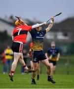 8 February 2020; Rian McBride of DCU Dóchas Éireann in action against Niall O’Leary of UCC during the Fitzgibbon Cup Semi-Final match between DCU Dóchas Éireann and UCC at Dublin City University Sportsgrounds. Photo by Sam Barnes/Sportsfile