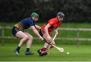 8 February 2020; Conor Boylan of UCC in action against Evan Shefflin of DCU Dóchas Éireann during the Fitzgibbon Cup Semi-Final match between DCU Dóchas Éireann and UCC at Dublin City University Sportsgrounds. Photo by Sam Barnes/Sportsfile