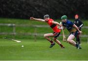 8 February 2020; Conor Boylan of UCC in action against Evan Shefflin of DCU Dóchas Éireann during the Fitzgibbon Cup Semi-Final match between DCU Dóchas Éireann and UCC at Dublin City University Sportsgrounds. Photo by Sam Barnes/Sportsfile