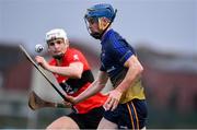 8 February 2020; Rian McBride of DCU Dóchas Éireann in action against David Griffin of UCC during the Fitzgibbon Cup Semi-Final match between DCU Dóchas Éireann and UCC at Dublin City University Sportsgrounds. Photo by Sam Barnes/Sportsfile