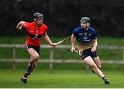 8 February 2020; Brian Ryan of DCU Dóchas Éireann in action against Conor Boylan of UCC during the Fitzgibbon Cup Semi-Final match between DCU Dóchas Éireann and UCC at Dublin City University Sportsgrounds. Photo by Sam Barnes/Sportsfile