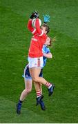 8 February 2020; Libby Coppinger of Cork in action against Muireann Ni Scanaill of Dublin during the Lidl Ladies National Football League Division 1 Round 3 match between Dublin and Cork at Croke Park in Dublin. Photo by Stephen McCarthy/Sportsfile