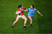 8 February 2020; Áine O'Sullivan of Cork in action against Leah Caffrey of Dublin during the Lidl Ladies National Football League Division 1 Round 3 match between Dublin and Cork at Croke Park in Dublin. Photo by Stephen McCarthy/Sportsfile