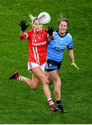 8 February 2020; Orla Finn of Cork and Éabha Rutledge of Dublin during the Lidl Ladies National Football League Division 1 Round 3 match between Dublin and Cork at Croke Park in Dublin. Photo by Stephen McCarthy/Sportsfile