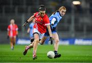 8 February 2020; Hannah Looney of Cork in action against Lauren Magee of Dublin during the Lidl Ladies National Football League Division 1 Round 3 match between Dublin and Cork at Croke Park in Dublin. Photo by Seb Daly/Sportsfile