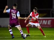 7 February 2020; Billy King of St Patrick's Athletic in action against Richie O’Farrell of Drogheda United during the pre-season friendly match between St Patrick's Athletic and Drogheda United at Richmond Park in Dublin. Photo by Seb Daly/Sportsfile