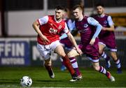7 February 2020; Luke McNally of St Patrick's Athletic in action against Mark Doyle of Drogheda United during the pre-season friendly match between St Patrick's Athletic and Drogheda United at Richmond Park in Dublin. Photo by Seb Daly/Sportsfile