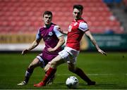 7 February 2020; James Brown of Drogheda United in action against Jason McClellend of St Patrick's Athletic during the pre-season friendly match between St Patrick's Athletic and Drogheda United at Richmond Park in Dublin. Photo by Seb Daly/Sportsfile