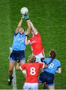 8 February 2020; Jennifer Dunne of Dublin in action against Hannah Looney of Cork during the Lidl Ladies National Football League Division 1 Round 3 match between Dublin and Cork at Croke Park in Dublin. Photo by Stephen McCarthy/Sportsfile