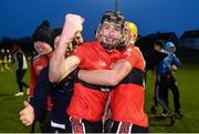 8 February 2020; UCC players including Robert Downey, centre, celebrate following the Fitzgibbon Cup Semi-Final match between DCU Dóchas Éireann and UCC at Dublin City University Sportsgrounds. Photo by Sam Barnes/Sportsfile
