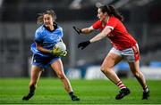 8 February 2020; Éabha Rutledge of Dublin in action against Áine O'Sullivan of Cork during the Lidl Ladies National Football League Division 1 Round 3 match between Dublin and Cork at Croke Park in Dublin. Photo by Seb Daly/Sportsfile