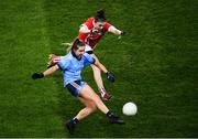 8 February 2020; Martha Byrne of Dublin in action against Hannah Looney of Cork during the Lidl Ladies National Football League Division 1 Round 3 match between Dublin and Cork at Croke Park in Dublin. Photo by Stephen McCarthy/Sportsfile