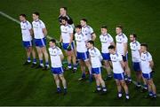 8 February 2020; Monaghan players stand for the National Anthem during the Allianz Football League Division 1 Round 3 match between Dublin and Monaghan at Croke Park in Dublin. Photo by Stephen McCarthy/Sportsfile