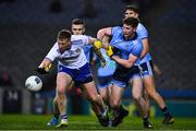 8 February 2020; Philip Donnelly of Monaghan in action against Eoin Murchan and Liam Flatman of Dublin during the Allianz Football League Division 1 Round 3 match between Dublin and Monaghan at Croke Park in Dublin. Photo by Ray McManus/Sportsfile