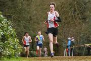 8 February 2020; Paul Delahunty of Greystones and Districy AC, Wicklow, on his way to winning the Boys under-17 Cross Country during the Irish Life Health National Intermediate, Master, Juvenile B & Relays Cross Country at Avondale in Rathdrum, Co Wicklow. Photo by Matt Browne/Sportsfile