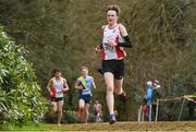 8 February 2020; Paul Delahunty of Greystones and Districy AC, Wicklow, on his way to winning the Boys under-17 Cross Country during the Irish Life Health National Intermediate, Master, Juvenile B & Relays Cross Country at Avondale in Rathdrum, Co Wicklow. Photo by Matt Browne/Sportsfile