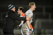 8 February 2020; Kildare manager Jack O'Connor with Daniel Flynn of Kildare at half-time during the Allianz Football League Division 2 Round 3 match between Armagh and Kildare at Athletic Grounds in Armagh. Photo by Piaras Ó Mídheach/Sportsfile