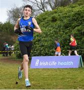 8 February 2020; Cian Gorham of Dromiskin AC, Louth, on his way to winning the boys under-15 Cross Country during the Irish Life Health National Intermediate, Master, Juvenile B & Relays Cross Country at Avondale in Rathdrum, Co Wicklow. Photo by Matt Browne/Sportsfile