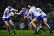 8 February 2020; Dan O'Brien of Dublin in action against Aaron Mulligan, Drew Wylie, 2, and Darren Hughes of Monaghan during the Allianz Football League Division 1 Round 3 match between Dublin and Monaghan at Croke Park in Dublin. Photo by Ray McManus/Sportsfile