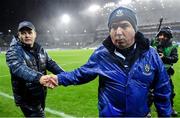 8 February 2020; Monaghan manager Séamus McEnaney, right, and Dublin manager Dessie Farrell shake hands following the Allianz Football League Division 1 Round 3 match between Dublin and Monaghan at Croke Park in Dublin. Photo by Seb Daly/Sportsfile