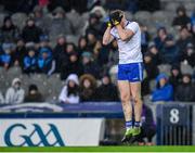 8 February 2020; Philip Donnelly of Monaghan reacts after kicking wide during the Allianz Football League Division 1 Round 3 match between Dublin and Monaghan at Croke Park in Dublin. Photo by Seb Daly/Sportsfile