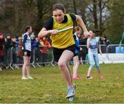 8 February 2020; Anna Lucey-O'Sullivan of North Cork AC in action during the under-12 girls relay at the Irish Life Health National Intermediate, Master, Juvenile B & Relays Cross Country at Avondale in Rathdrum, Co Wicklow.  Photo by Matt Browne/Sportsfile