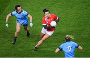 8 February 2020; Bríd O'Sullivan of Cork and Leah Caffrey of Dublin during the Lidl Ladies National Football League Division 1 Round 3 match between Dublin and Cork at Croke Park in Dublin. Photo by Stephen McCarthy/Sportsfile