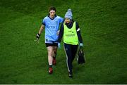 8 February 2020; Oonagh Whyte of Dublin leaves the pitch assisted by team physiotherapist Anita O'Brien during the Lidl Ladies National Football League Division 1 Round 3 match between Dublin and Cork at Croke Park in Dublin. Photo by Stephen McCarthy/Sportsfile