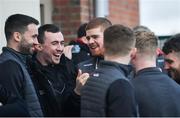 9 February 2020; Cathal McShane of Tyrone with team-mate Benny Gallen prior to the Allianz Football League Division 1 Round 3 match between Tyrone and Kerry at Edendork GAC in Dungannon, Co Tyrone. Photo by David Fitzgerald/Sportsfile