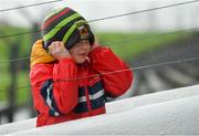 9 February 2020; Daniel Buckley, aged 6, from Ballyhaunis, Co. Mayo, prior to the Allianz Football League Division 1 Round 3 match between Meath and Mayo at Páirc Tailteann in Navan, Meath. Photo by Seb Daly/Sportsfile