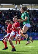 9 February 2020; Beibhinn Parsons of Ireland celebrates after scoring her side's first try during the Women's Six Nations Rugby Championship match between Ireland and Wales at Energia Park in Dublin. Photo by Ramsey Cardy/Sportsfile