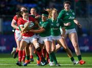 9 February 2020; Jasmine Joyce of Wales is tackled by Aoife McDermott, left, and Lindsay Peat of Ireland during the Women's Six Nations Rugby Championship match between Ireland and Wales at Energia Park in Dublin. Photo by Ramsey Cardy/Sportsfile