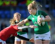 9 February 2020; Cliodhna Moloney of Ireland is tackled by Kayleigh Powell of Wales on her way to scoring her side's second try during the Women's Six Nations Rugby Championship match between Ireland and Wales at Energia Park in Dublin. Photo by Ramsey Cardy/Sportsfile
