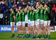 9 February 2020; Meath players stand for Amhrán na bhFiann prior to the Allianz Football League Division 1 Round 3 match between Meath and Mayo at Páirc Tailteann in Navan, Meath. Photo by Seb Daly/Sportsfile