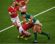 9 February 2020; Lindsay Peat of Ireland is tackled by Bethan Lewis of Wales during the Women's Six Nations Rugby Championship match between Ireland and Wales at Energia Park in Dublin. Photo by Ramsey Cardy/Sportsfile