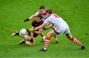 9 February 2020; Barry O'Hagan of Down in action against Seán Powter, centre, and Ian Maguire of Cork during the Allianz Football League Division 3 Round 3 match between Cork and Down at Páirc Uí Chaoimh in Cork. Photo by Piaras Ó Mídheach/Sportsfile