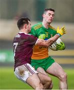 9 February 2020; Caolan Ward of Donegal in action against Cillian McDaid of Galway during the Allianz Football League Division 1 Round 3 match between Donegal and Galway at O'Donnell Park in Letterkenny, Donegal. Photo by Oliver McVeigh/Sportsfile