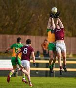 9 February 2020; Michael Langan of Donegal in action against Cein D'Arcy of Galway during the Allianz Football League Division 1 Round 3 match between Donegal and Galway at O'Donnell Park in Letterkenny, Donegal. Photo by Oliver McVeigh/Sportsfile