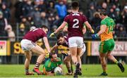 9 February 2020; Neil McGee of Donegal in action against Damien Comer, left, and Ronan Steede of Galway during the Allianz Football League Division 1 Round 3 match between Donegal and Galway at O'Donnell Park in Letterkenny, Donegal. Photo by Oliver McVeigh/Sportsfile