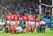 9 February 2020; Ireland players celebrate a penalty try during the Women's Six Nations Rugby Championship match between Ireland and Wales at Energia Park in Dublin. Photo by Ramsey Cardy/Sportsfile