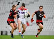 9 February 2020; Colm O'Callaghan of Cork in action against Jerome Johnston, left, and Ryan McAleenan of Down during the Allianz Football League Division 3 Round 3 match between Cork and Down at Páirc Uí Chaoimh in Cork. Photo by Piaras Ó Mídheach/Sportsfile