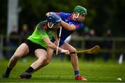 8 February 2020; Rory Higgins of IT Carlow in action against David Prendergast of Mary Immaculate College Limerick during the Fitzgibbon Cup Semi-Final match between Mary Immaculate College Limerick and IT Carlow at Dublin City University Sportsgrounds. Photo by Sam Barnes/Sportsfile