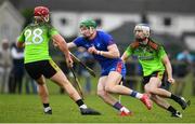 8 February 2020; Colin O’Brien of Mary Immaculate College Limerick in action against Mark Slevin, left, and Luke Scanlon of IT Carlow during the Fitzgibbon Cup Semi-Final match between Mary Immaculate College Limerick and IT Carlow at Dublin City University Sportsgrounds. Photo by Sam Barnes/Sportsfile