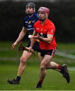 8 February 2020; David Lowney of UCC in action against Donal Burke of DCU Dóchas Éireann during the Fitzgibbon Cup Semi-Final match between DCU Dóchas Éireann and UCC at Dublin City University Sportsgrounds. Photo by Sam Barnes/Sportsfile