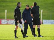 9 February 2020; Meath manager Andy McEntee is told to leave the field of play by referee Seán Hurson during the Allianz Football League Division 1 Round 3 match between Meath and Mayo at Páirc Tailteann in Navan, Meath. Photo by Seb Daly/Sportsfile