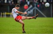 9 February 2020; Darren McCurry of Tyrone kicks the point to put his side ahead during the Allianz Football League Division 1 Round 3 match between Tyrone and Kerry at Edendork GAC in Dungannon, Co Tyrone. Photo by David Fitzgerald/Sportsfile