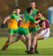 9 February 2020; Paul Conroy of Galway in action against Andrew McClean of Donegal during the Allianz Football League Division 1 Round 3 match between Donegal and Galway at O'Donnell Park in Letterkenny, Donegal. Photo by Oliver McVeigh/Sportsfile